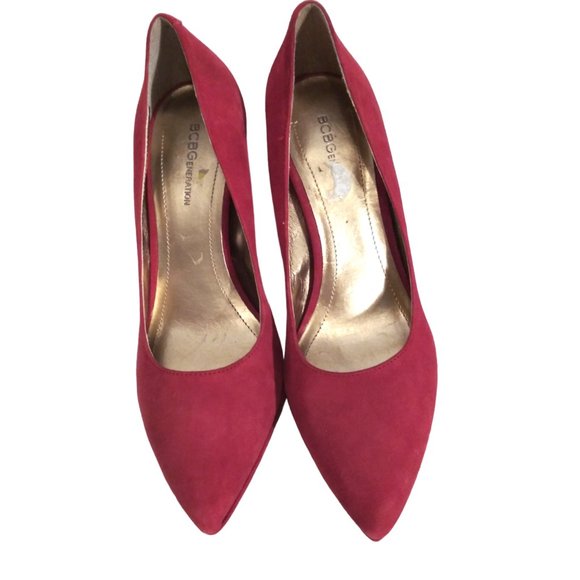 Red Suede Pointed Toe Shoes Size 9B, BCBGeneration Red Stiletto Vintage Pumps - Picture 11 of 11